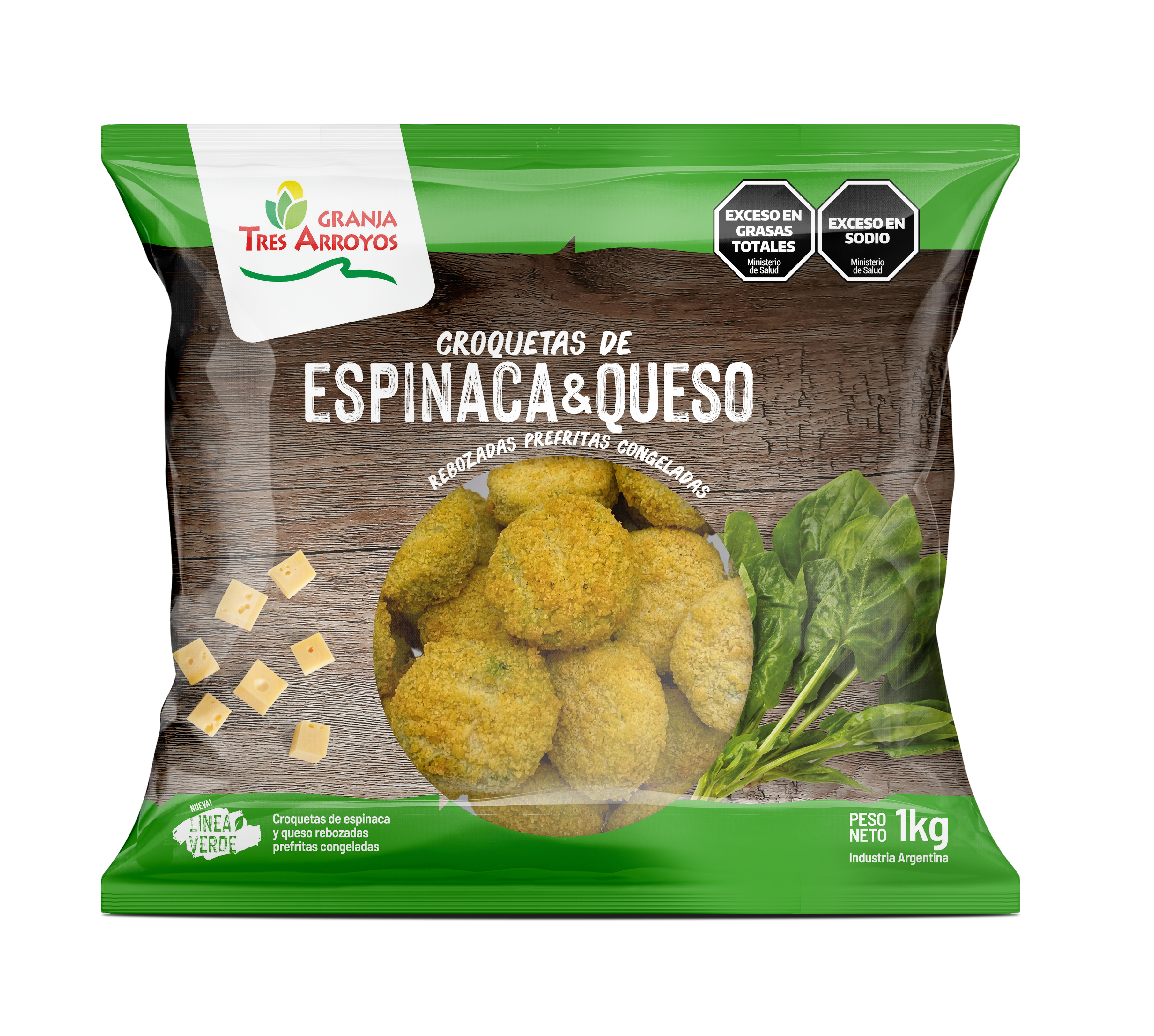 Croquetas de Espinaca y Queso GRANJA TRES ARROYOS de 1000 gramos