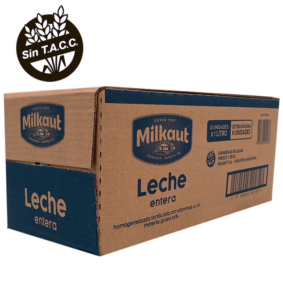 12 Leches Larga Vida Enteras MILKAUT 1L