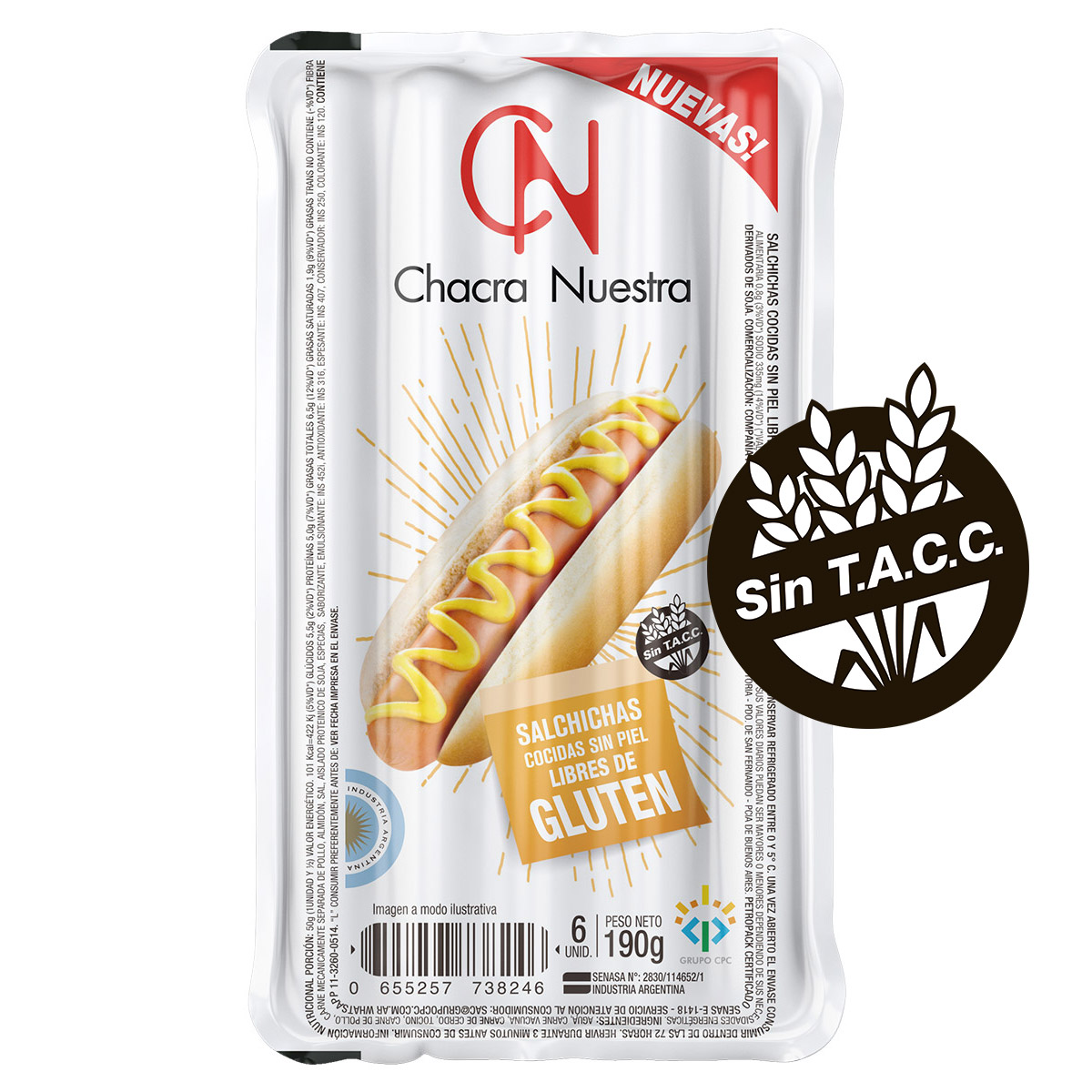 6 Salchichas CHACRA NUESTRA 190g