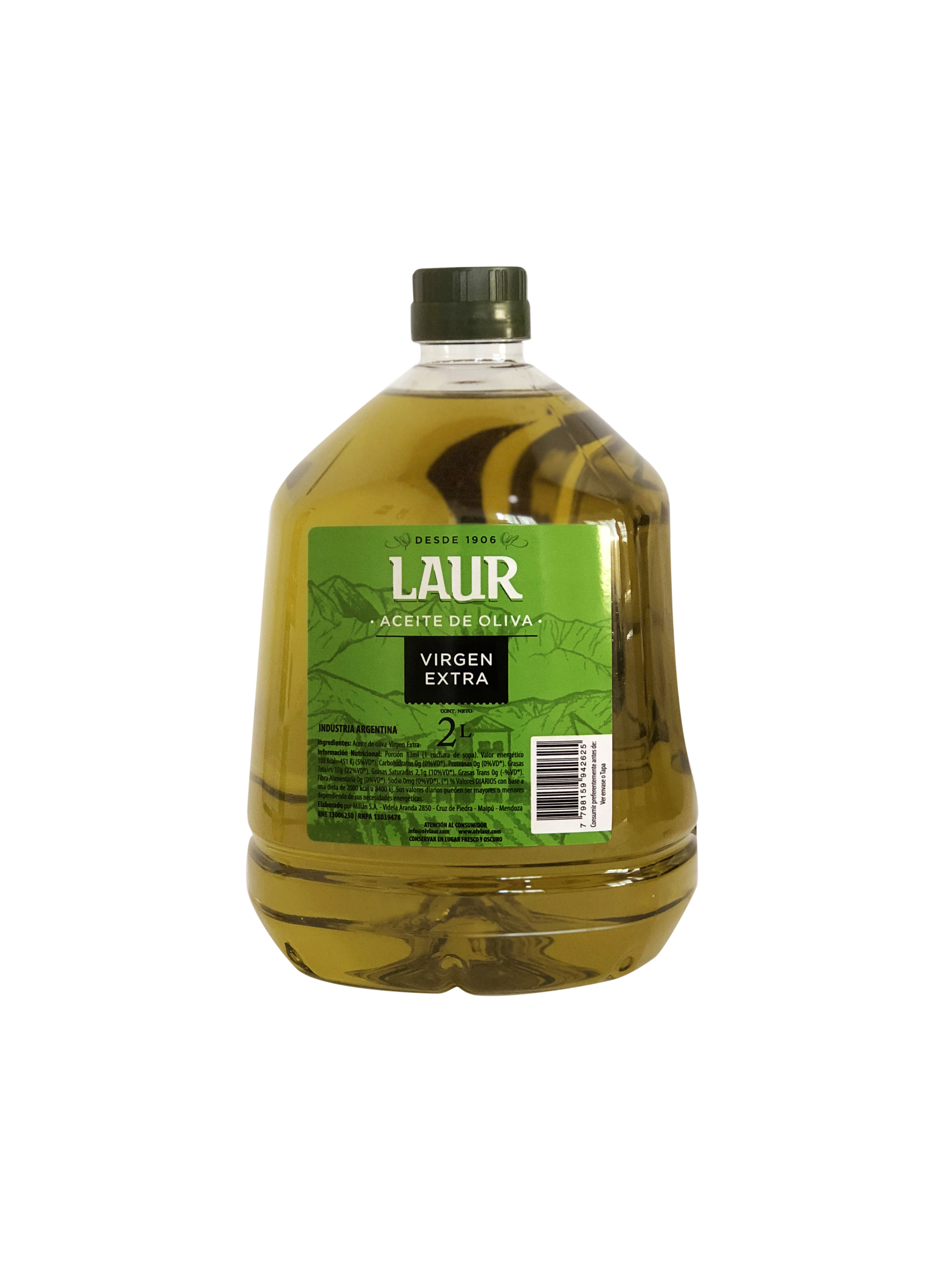 Aceite Oliva LAUR EXTRA VIRGEN Botella de 2 Litros