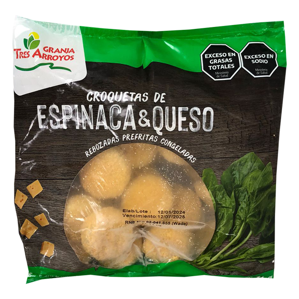 Croquetas de Espinaca y Queso GRANJA TRES ARROYOS de 1000 gramos