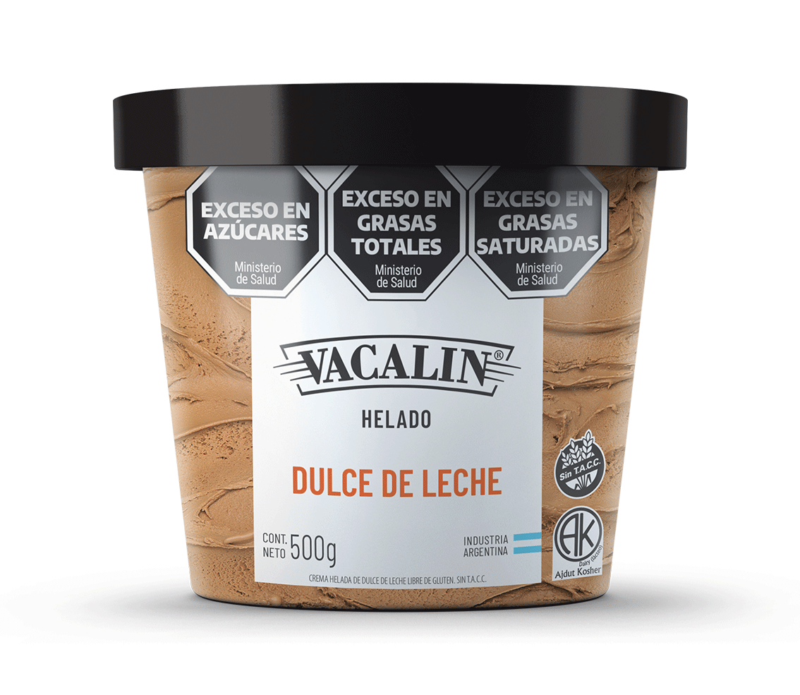Helado VACALIN 500g Dulce de Leche SIN TACC