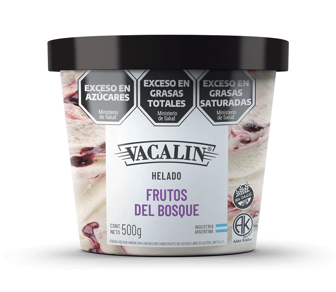Helado VACALIN 500g Frutos del Bosque SIN TACC