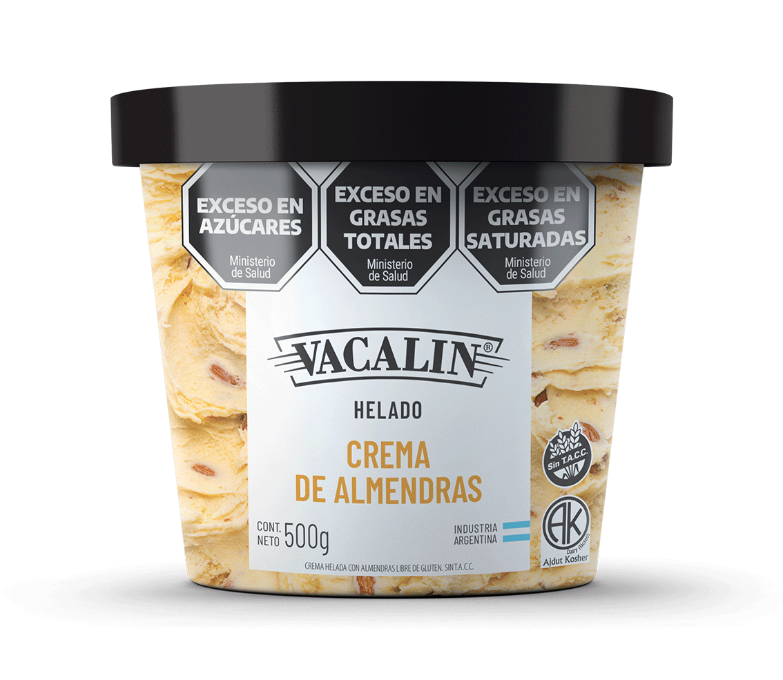 Helado VACALIN 500g Mousse de Almendras SIN TACC