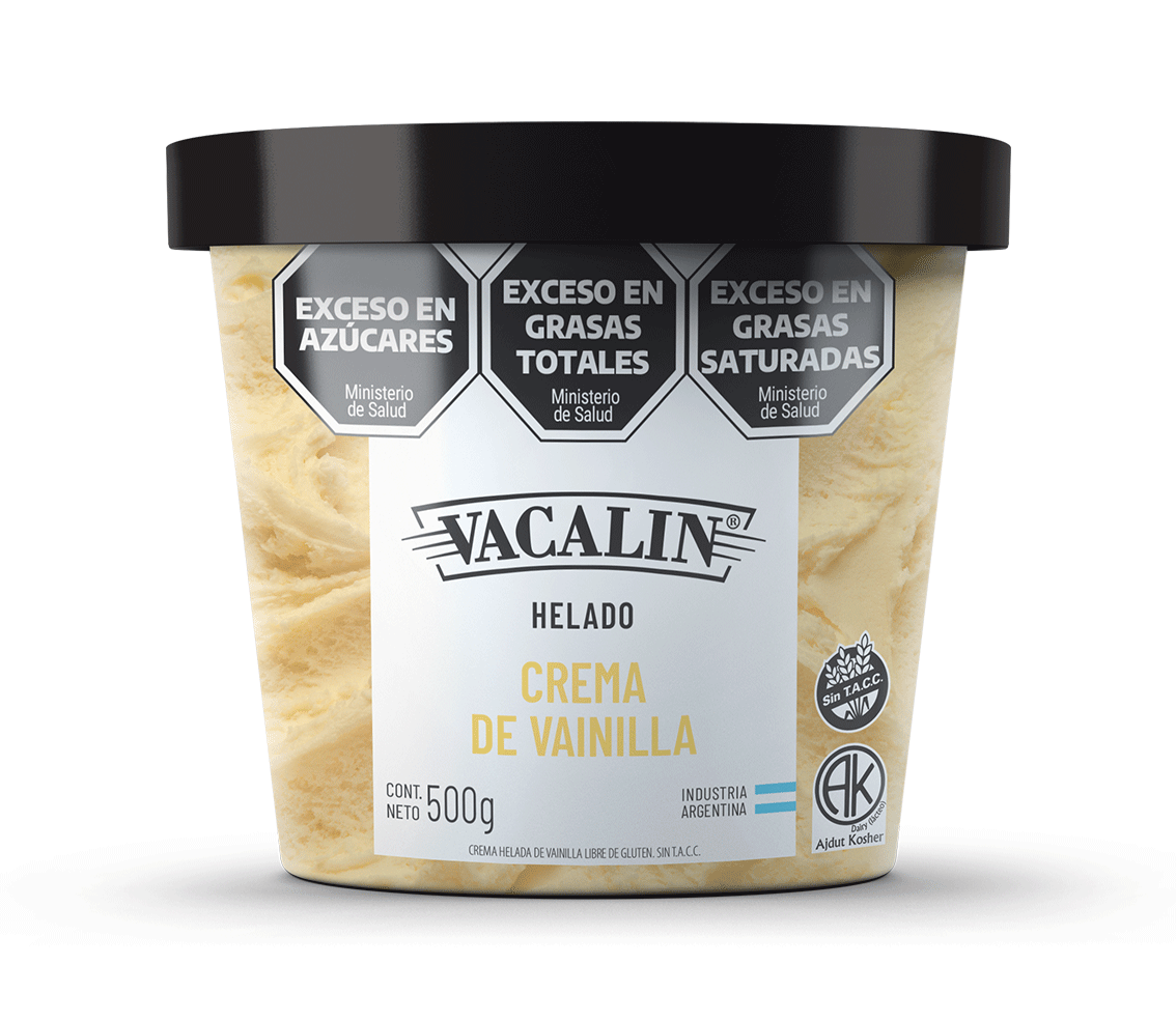 Helado VACALIN 500g Crema de Vainilla SIN TACC