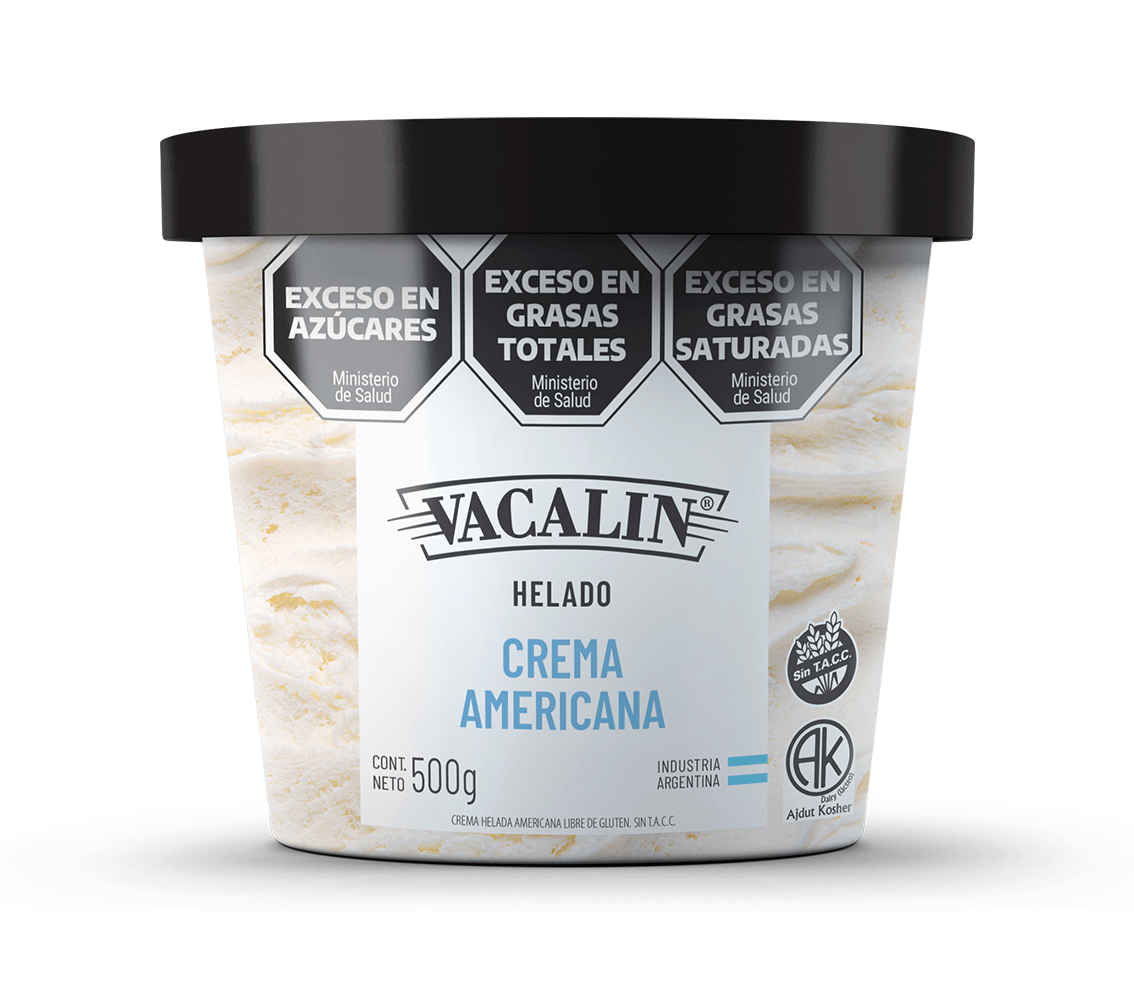 Helado VACALIN 500g Crema Americana SIN TACC