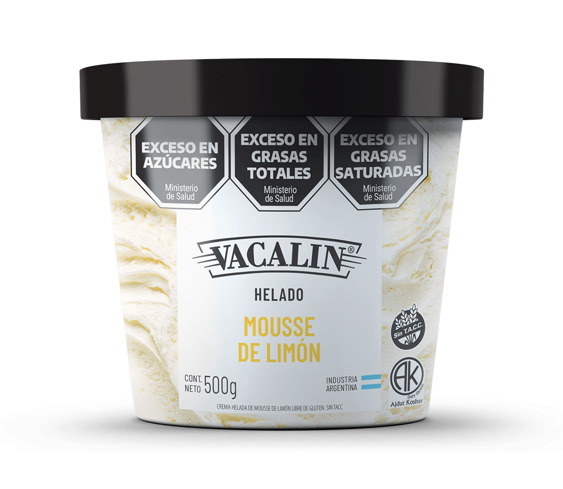 Helado VACALIN 500g Mousse de Limon SIN TACC