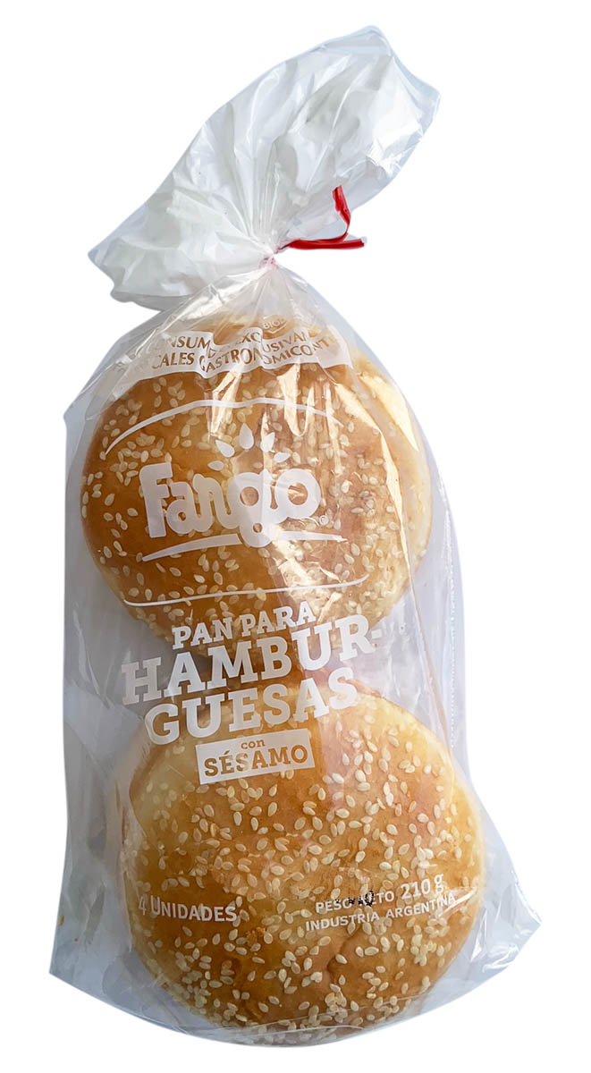 Pan para Hamburguesa Clásica 55, 69, 80, 83 y 120 gramos con Sésamo FARGO de 4 unidades